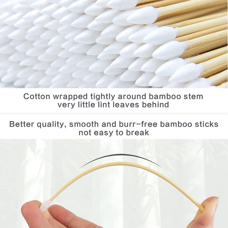 PINGMIC 500 PCS 6-Inch Precision Gun Cleaning Swabs with Storage Case - Lint-Free Bamboo-Handle Long Cotton Swabs for Gun Cleaning, Makeup & Electronics - Image 3